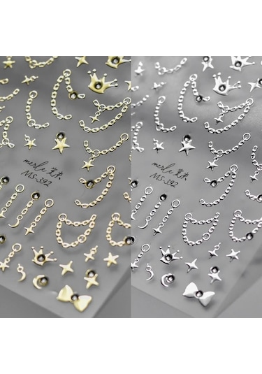 Flybuy 1 Adet 5d Elmas Yıldız Zincir Tırnak Sanat Çıkartmaları Lüks Tl056