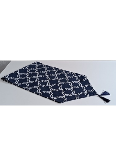 Lacivert Klasik Desenli Runner Lacivert