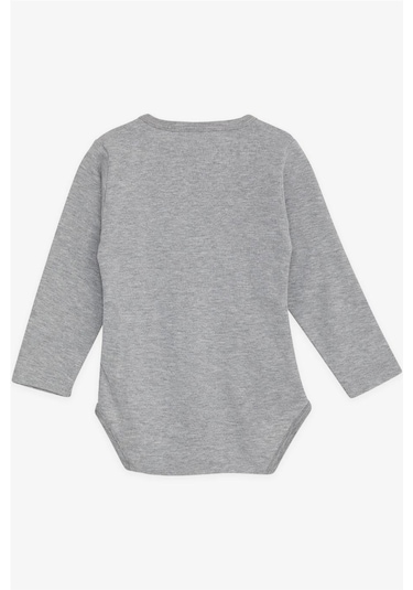 Breeze Erkek Bebek Çıtçıtlı Body Avcı Kedicik Baskılı 9 Ay 3 Yaş, Gri Melanj Gri Melanj