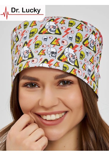 Dr. Lucky Pamuklu Tıbbi Kafatası Başlığı 339060067