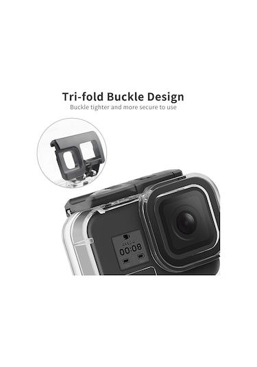 Shoot Go197-a Gopro Hero 8 Black için Su Geçirmez Housing