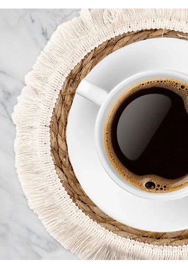 Sıcak Yemeklemek İçin Rattan Dokumasına Sahip 26 Cm Altlık 481859144 Kahverengi