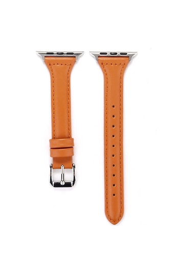 Watch Ultra 49mm Kordon Krd-28 Deri Strap Kayış-kahverengi