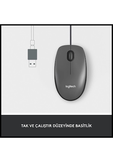 Logıtech 910-006652, M100 Siyah, Usb Kablolu, 1000dpi, Optik, 3 Tuşlu, Mouse Diğer