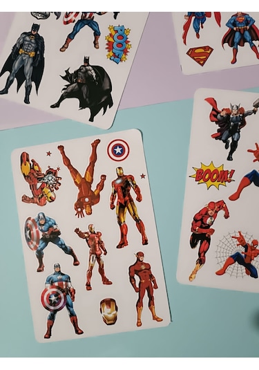 Süper Kahramanlar Hulk Örümcek Adam İronman Etiket Sticker