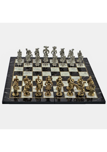 Gifthome Metal Satranç Takımı - Seti Battal ispanyol parlak Ka