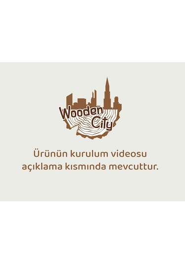 Woodencity Led Işıklı Dekoratif Ahşap Raf Kitaplık