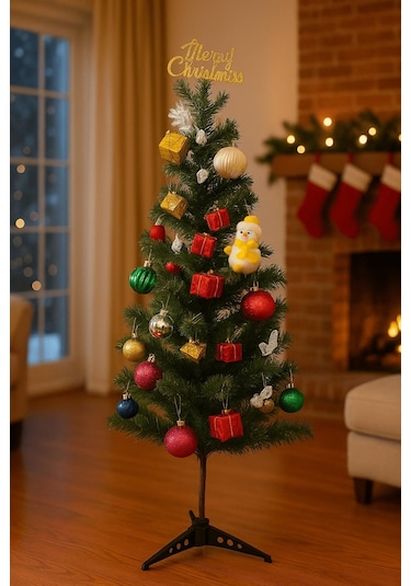 Yılbaşı Yeni Yıl Çam Ağaç Süsü 25 Parça Merry Christmas Yazılı Noel Dekoru Renkli Çam Ağacı Süsleri Çok Renkli