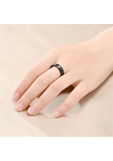 Beyaz Tasarım Sensörü Titanyum Çelik Halkaya Karşı Çift Ay Yıldız Güneş Halkası