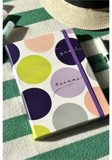 Venzi Art Sert Kapak Vegan Deri 192 Sayfa A5 80gr. Noktalı Defter Mor