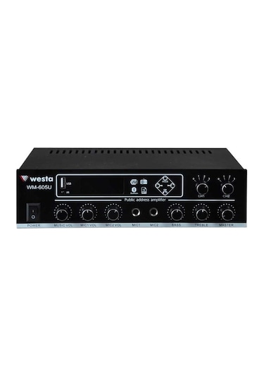 Westa Wm-605u Usb-bluetooth 2 Bölgeli 2 Mikrofon Girişli 100 Watt Trafolu Anfi