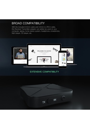 Yunboo Kn319 Bluetooth 4.2 Verici-alıcı Çift Fonksiyonlu, Tv Ve Bilgisayar Uyumlu Kablosuz Ses Adaptörü