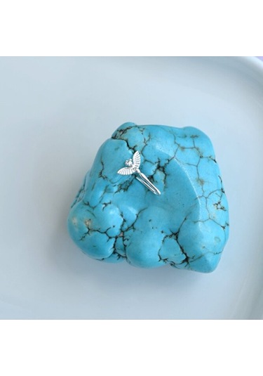 Deliksiz Gümüş Sıkıştırmalı Melek Figürlü Hızma 925 Ayar Sarı