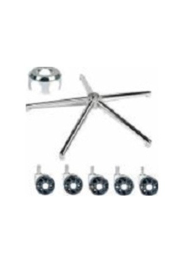 Depolife Lüks Metal Yıldız Ayak Krom Metal Alaşımlı Tekerlek Dahil Ofis Se