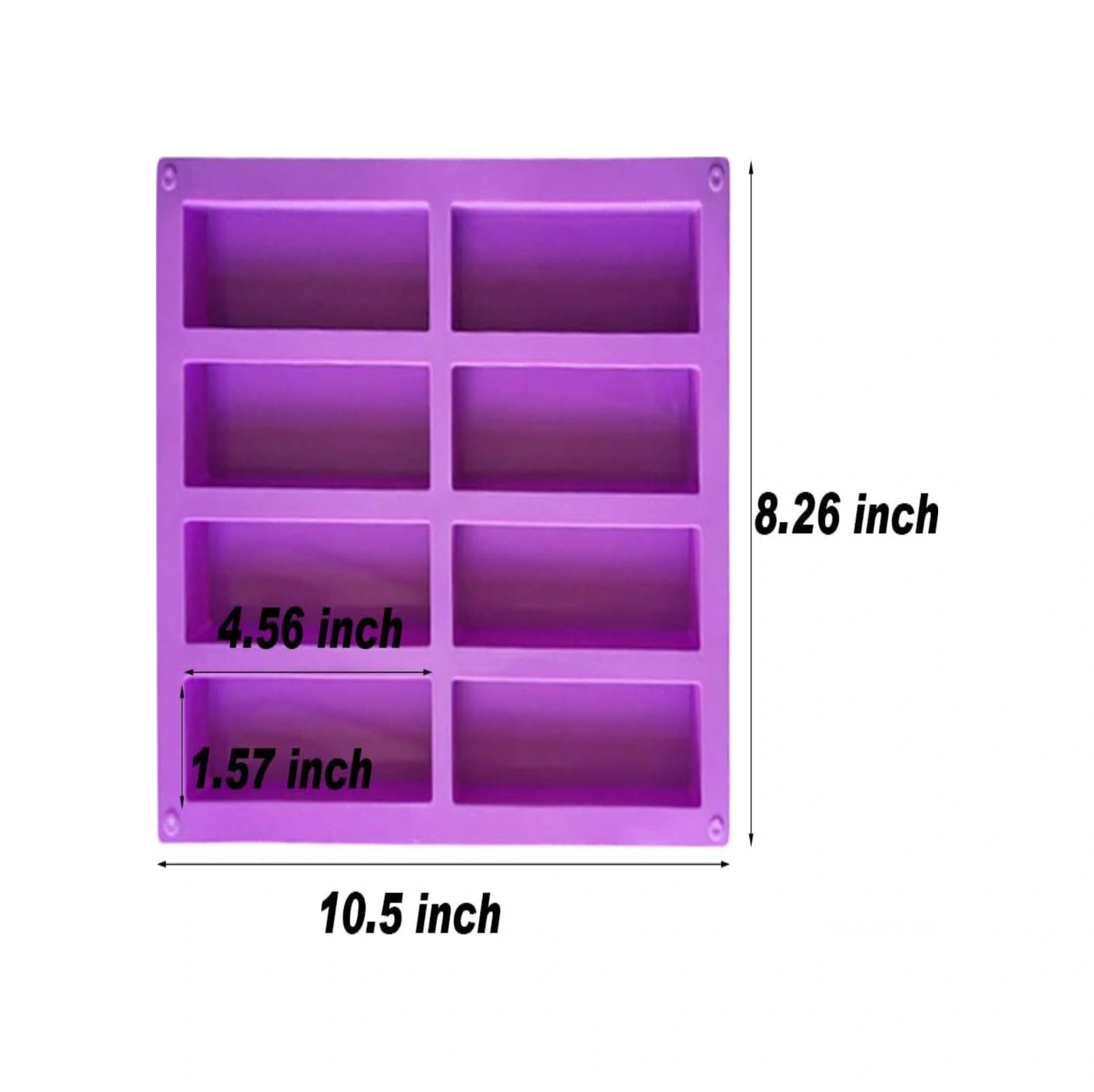 Yaleker Palksky 2 Adet Silikon Kalıp, 8 Dikdörtgen Kuvvet Barı, Besin Barı, Truffle, Brownie, Kek İçin Pişirme Formu MOr