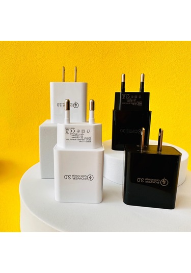 Jeemson Siyah 5v3a 18w Qc3.0 Hızlı Şarj Cihazı, Akıllı Telefon Ve Güzellik Aleti İçin Avrupa Standartlı Adaptör