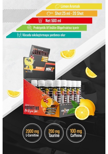 Nowup Nutrition L-Carnitine / Lemonade 25 ML x 20 Adet