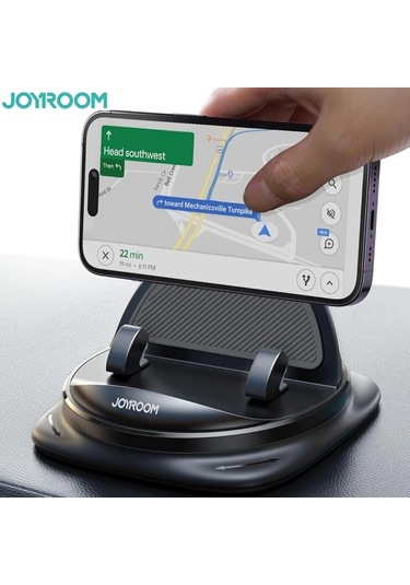 Xuweiwei Siyah 360 Derece Dönebilir Joyroom Araç İçin Ayarlanabilir Yaylı Telefon Tutucu Kaymaz Silikon