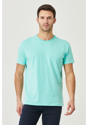 Ac&Co / Altınyıldız Classics Slim Fit Bisiklet Yaka Kısa Kol Pamuklu Erkek Tişört Turkuaz Ac&Co / Altınyıldız Classics Slim Fit Bisiklet Yaka Kısa Kol Pamuklu Erkek Tişört Turkuaz