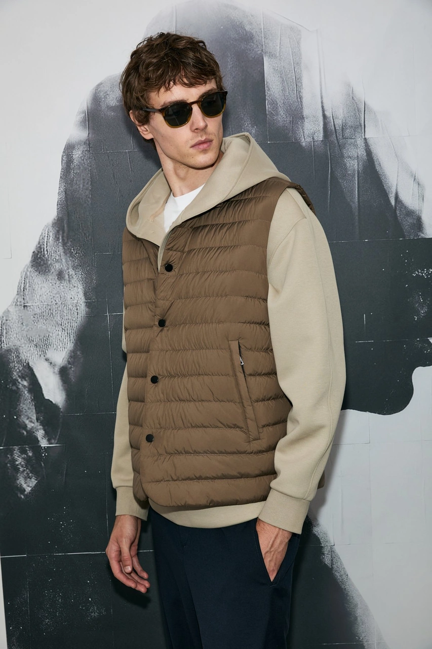 Lufian Erkek Soon Kaz Tüyü Yelek 112130027 Kum Kum