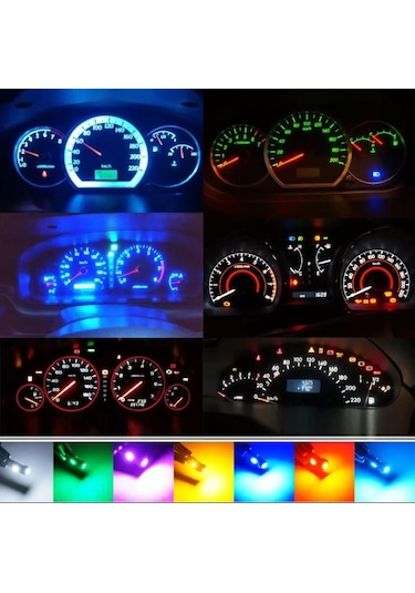 T5 Led Oto Kilometre Kadran Ambians Aydınlatma Ampulü 10 Adet