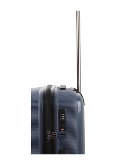 Baggaj V2408 Policarbon Valiz Siyah Set Blue