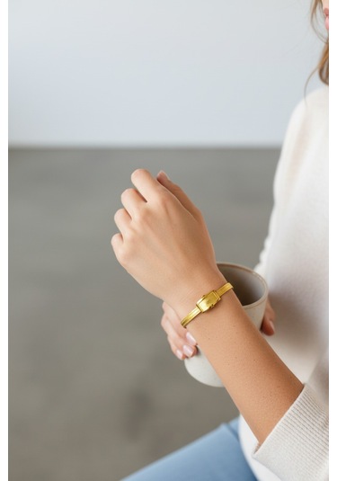 Çiğdem Gürel Kuyumculuk 8 Ayar 3 Sıra Trabzon Hasır Altın Bileklik Açık Sarı