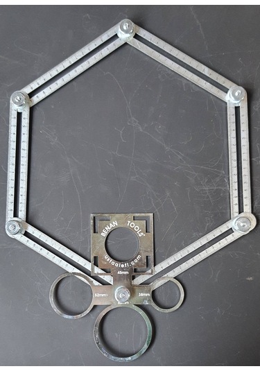 Benan Tools Çok Fonksiyonlu Delik Şablon Cetveli 110 CM