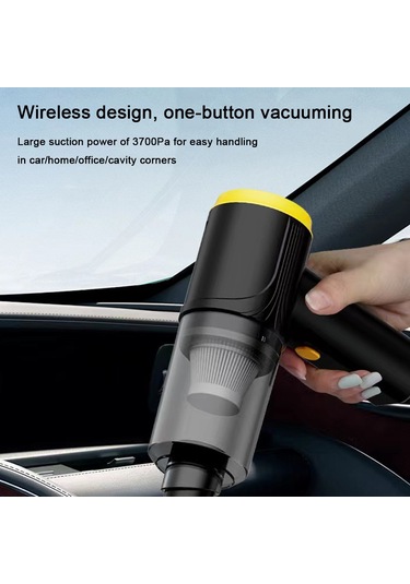 Gajeena Kablosuz Araç Şarjlı Süpürge - 3700pa Güçlü Emiş, Şarj Edilebilir, Taşınabilir