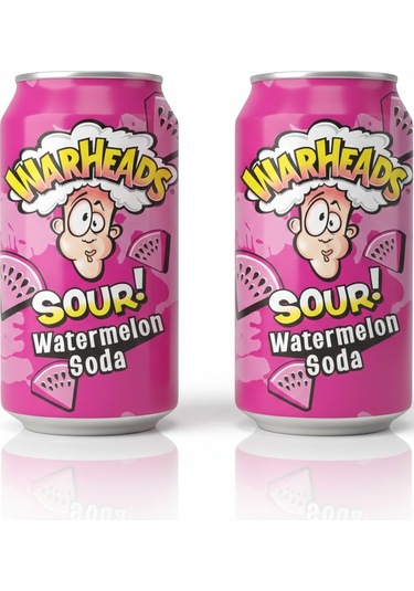 Warheads Sour Watermelon Soda - Ekşi Karpuz Aromalı Gazlı İçecek 330ml 2 Adet