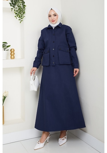 Körük Cepli Gömlek Etek İkili Takım 1551 - Lacivert Lacivert