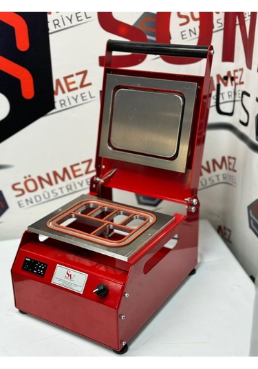 Sönmez Manuel 6 Bölmeli Kahvaltı Tabağı Kapatma Makinesi Red