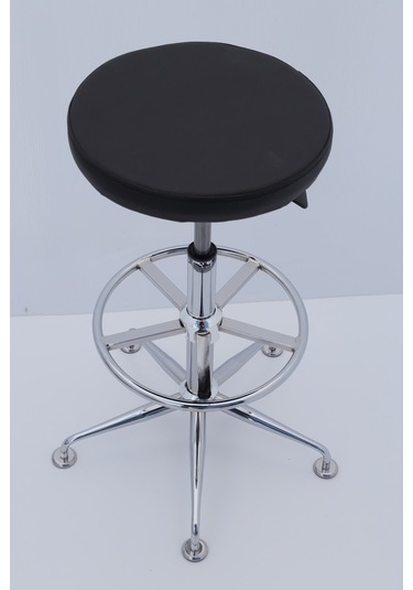 Bintaşmobilya Siyah Deri Yüksek Bar Taburesi