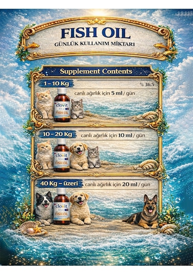 Clovit Kedi Somon Balık Yağı 200 Ml Omega 3 & 6 Epa Dha İçeren Takviye