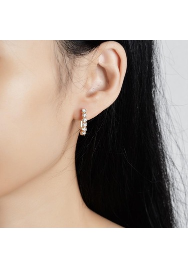 Gümüş Bague Ringen S925 Gümüş Mosan Pırlanta Kadın Geometrik Küpe Basit Moda Sevgililer Günü Hediyesi