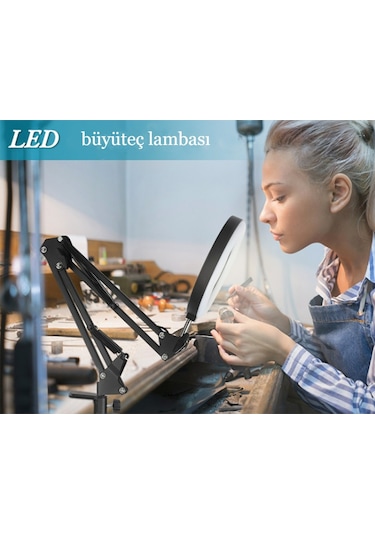 Katlanabilir Büyüteç Usb 3 Renkler Bakım Güzellik Led Masa Lamba