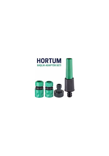 4'lü Hortum Ucu Bağlantı Ve Başlık Seti - Yeşil