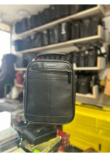 Trg Polo Siyah Sunni Deri Erkek El Omuz Çantası Siyah