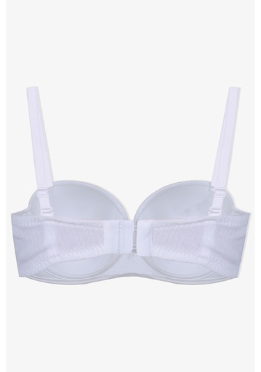 Kadın Dolgusuz Pamuklu Fitilli Straplez Sütyen Ekru