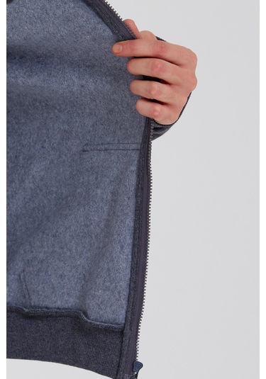 Age Of State Nakışlı Fermuarlı 3 İplik Sweatshirt Antrasit