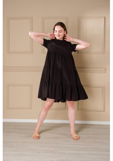 Pastelastore Kadın Yazlık Pamuk Kısa Elbise 1108 Siyah