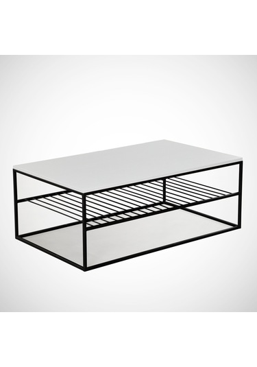 Etna Beyaz Orta Sehpa Metal & Orta Masa / Metal Ayaklı Sehpa