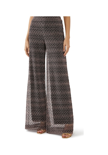 Missoni Dantelli Geniş Paça Pantolon Altın Çok Renkli