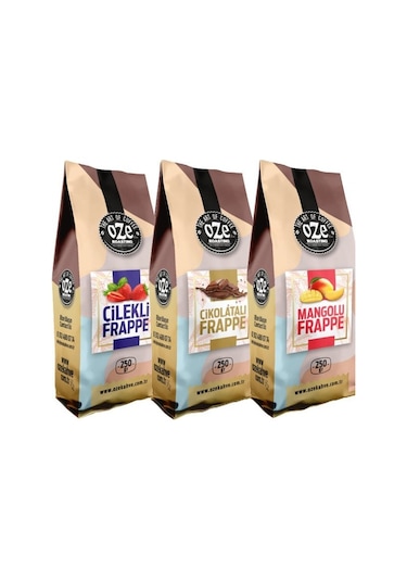Oze Frappe Tanışma Seti Çilek 250 G + Çikolata 250 G + Mango 250 G