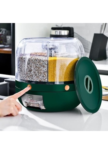 Pazly Yüksek Kapasiteli Beyaz Bölme Kavanoz - Dönen Ev Gereçleri Depolama Kutusu Beyaz