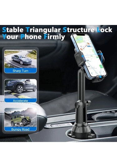 Chuangyinshop Siyah Araç Telefon Tutucu 2025 Yeni Su Bardağı Tipi Ayarlanabilir Telefon Tutacağı