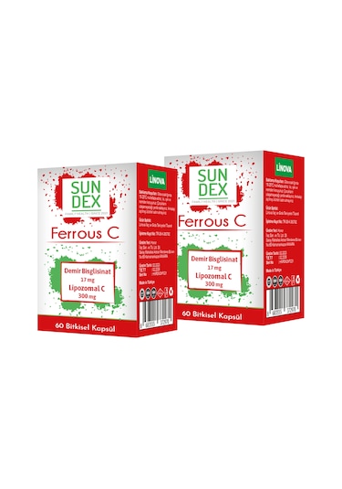 SUNDEX 2’li Paket Ferrous C 60 Kapsül