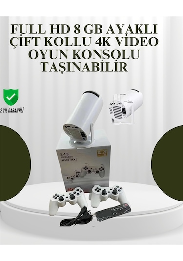 Portatif 4k Projeksiyon - 4.000 Uygulama, Kablosuz Yansıtma Ve Bluetooth 5.0