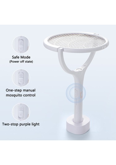 Ruicoo Usb Şarjlı Elektrikli Sinek Raketi - 3500v Güçlü, 90 Derece Dönebilir, Işık Destekli, Taşınabilir Sinek Öldürücü