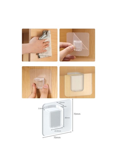 8 Adet Yapışkanlı Raf Destek Aparatı Dolap Raf Tutucu Sabitleyici Klips Askı 8li Çok Renkli